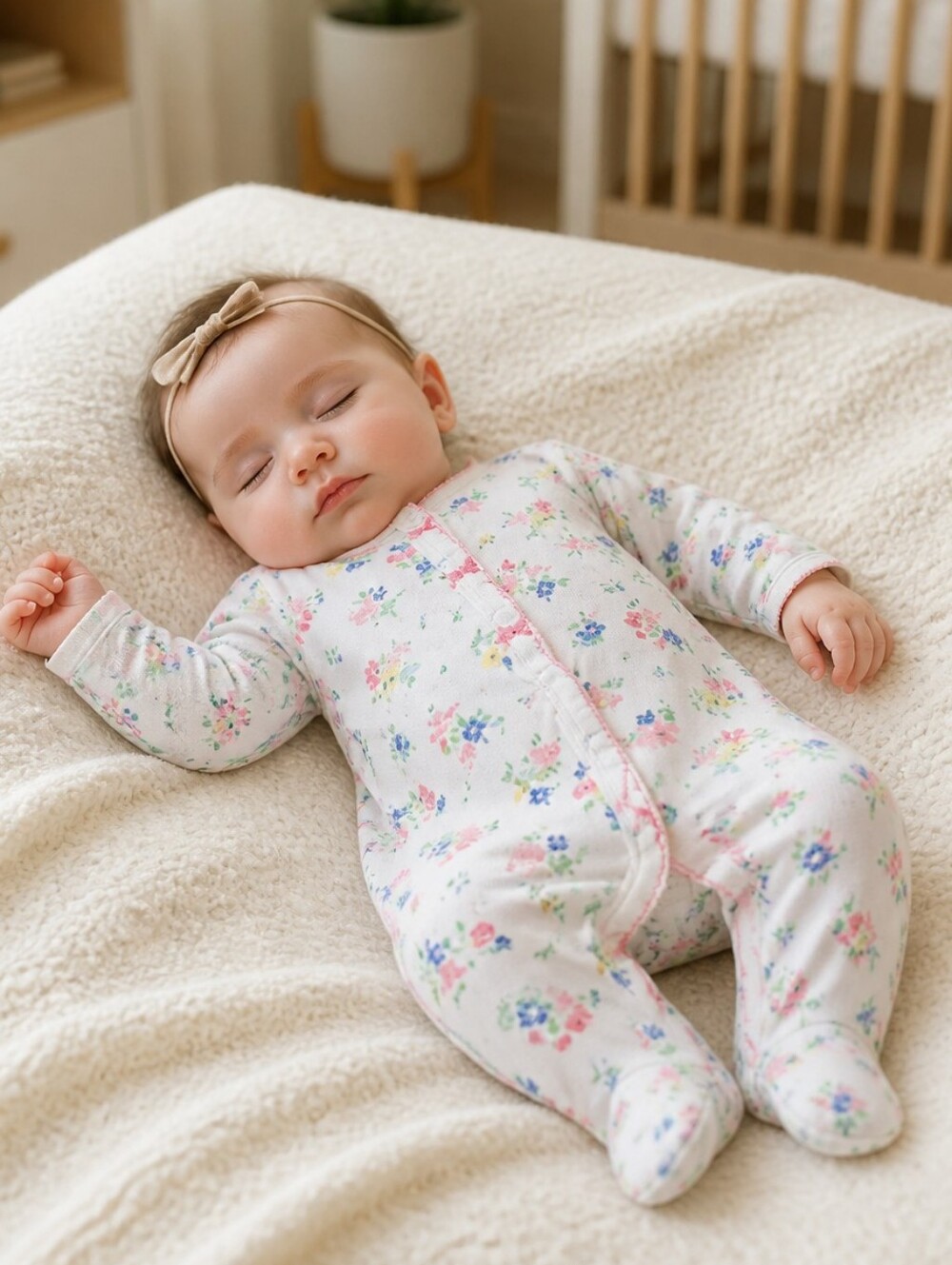 Carter's Floral Baby 3M One Piece Cotton Footie PJ Pajamas Sleepwear Infant Girl